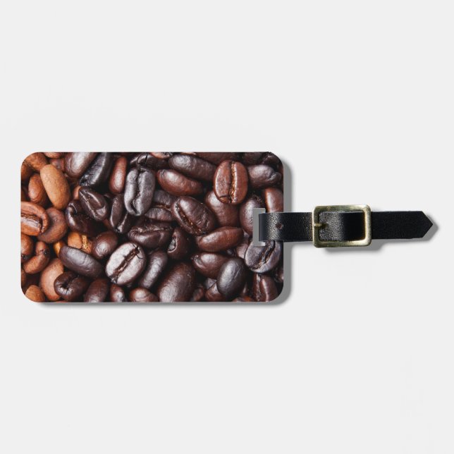 Etiqueta De Bagagem Feijões de café - luz inteira e obscuridade (Frente Horizontal)