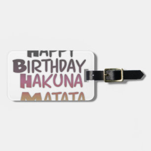Etiqueta De Bagagem Feliz Aniversário Vintage Hakuna Matata Roxo Inspi