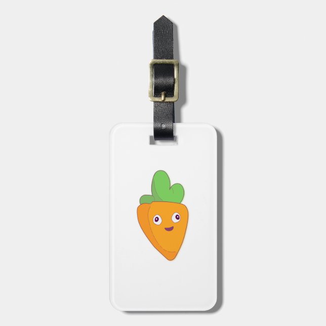 Etiqueta De Bagagem Feliz Carrot Face Superior 🥕 (Frente Vertical)