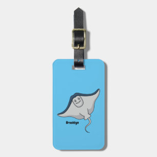 Etiqueta De Bagagem Feliz desenho animado de peixes-raia