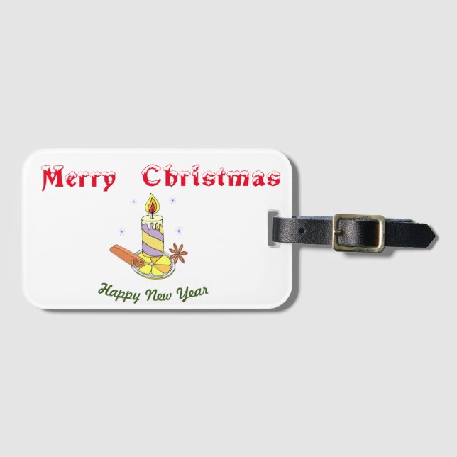 Etiqueta De Bagagem Feliz Feliz ano novo de natal (Frente Horizontal)