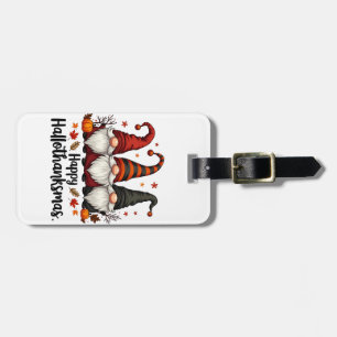 Etiqueta De Bagagem Feliz Hallothanksmas Halloween Xmas Gnomos