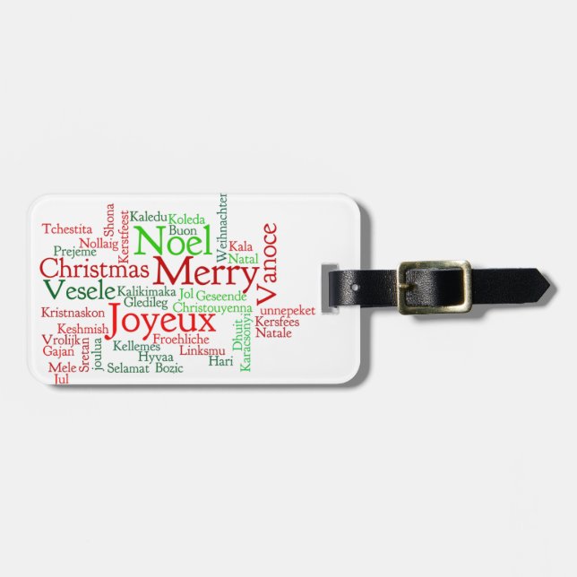 Etiqueta De Bagagem Feliz Natal (Frente Horizontal)