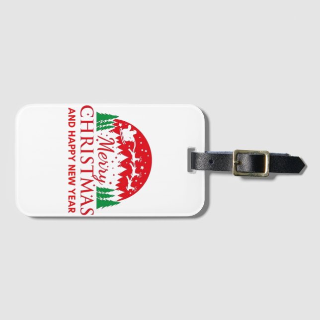 Etiqueta De Bagagem Feliz Natal (Frente Horizontal)