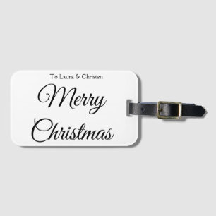 Etiqueta De Bagagem Feliz Natal adicionar nome texto presente personal