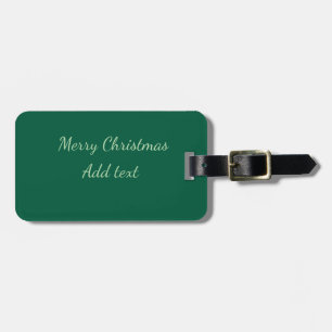 Etiqueta De Bagagem Feliz Natal verde plano fundo solo feriado