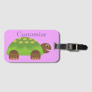 Etiqueta De Bagagem Feliz Sorriso Turtle Thunder_Cove
