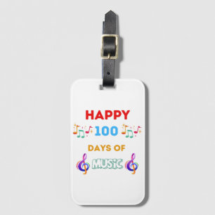 Etiqueta De Bagagem Felizes 100 Dias De música