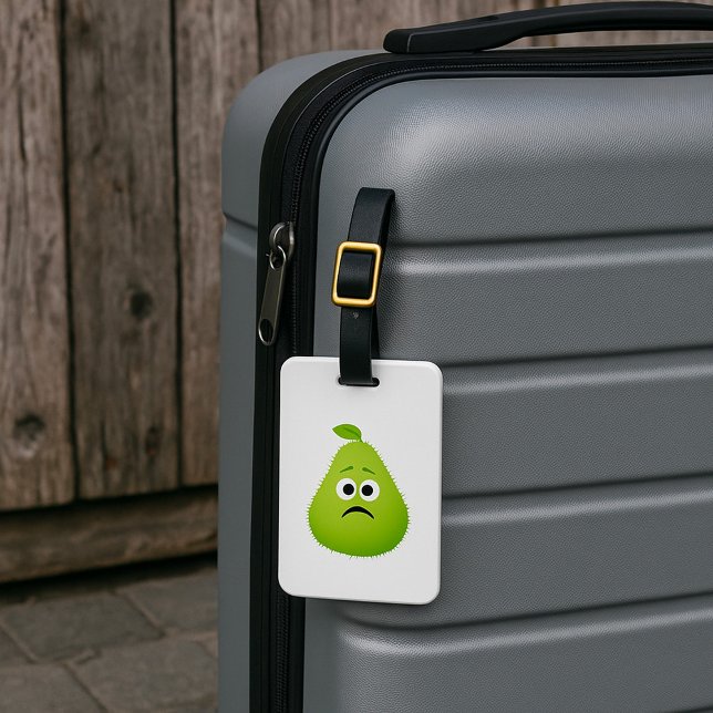 Etiqueta De Bagagem Felpudo Grumado Caráter de Fruta Engraçado (Criador carregado)