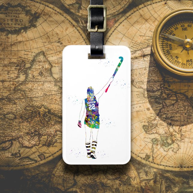Etiqueta De Bagagem Female Field Hockey Player (Criador carregado)