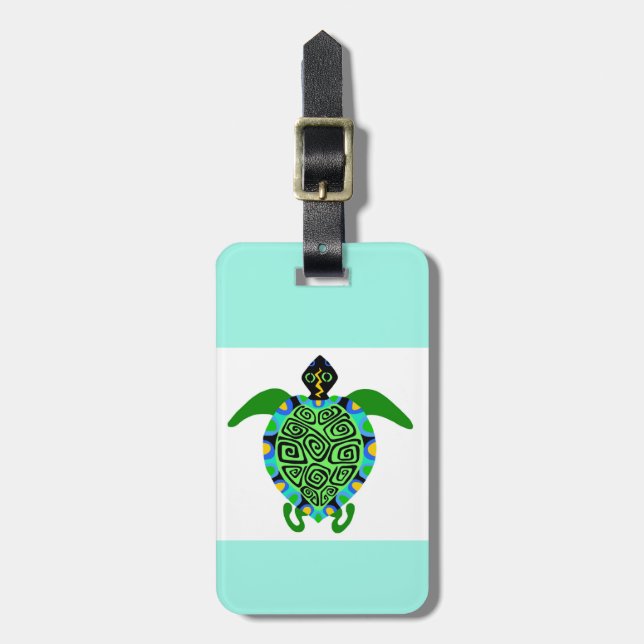 Etiqueta De Bagagem Feriados nas praias - Sea TURTLE - Conservação - A (Frente Vertical)