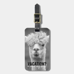 Etiqueta De Bagagem Férias Alpaca Minhas malas Preto