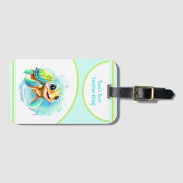 Etiqueta De Bagagem Férias de Verão de Tartaruga Fresca Personalizada