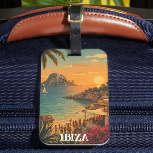 Etiqueta De Bagagem Férias de Verão na Ibiza Espanha Festa Vintage