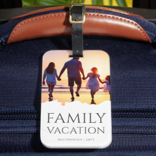 Etiqueta De Bagagem Férias Familiares Elegantes Foto Trip da Família