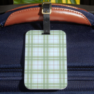 Etiqueta De Bagagem Fern Green Xadrez