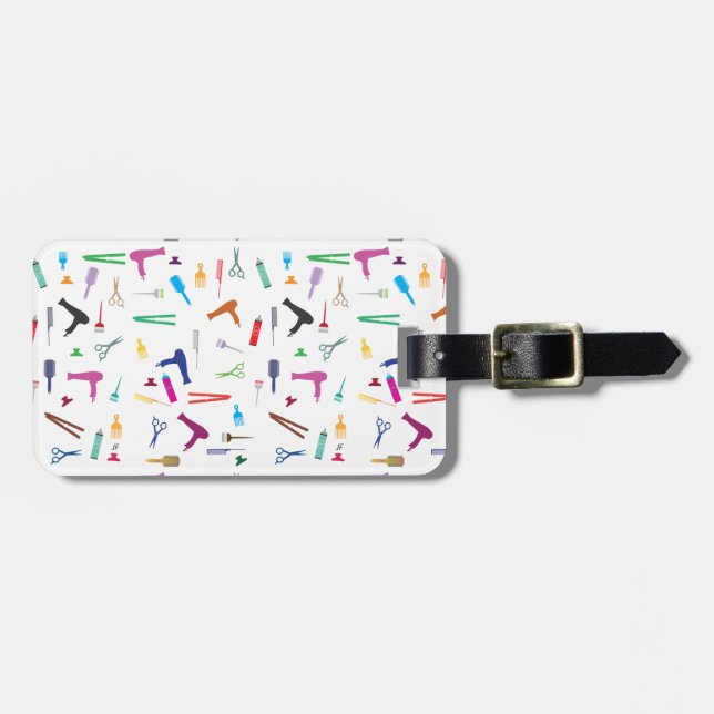 Etiqueta De Bagagem Ferramentas 2 dos penteados (Frente Horizontal)