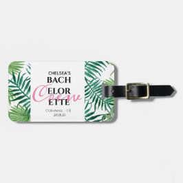 Etiqueta De Bagagem Festa de Despedida de Solteira Folha de Verão Trop