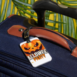 Etiqueta De Bagagem Festa de Halloween – Desenho de Abóbora Jack-o'-La