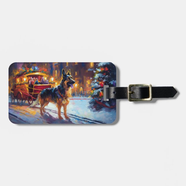 Etiqueta De Bagagem FESTIE german shepherd Natal (Frente Horizontal)