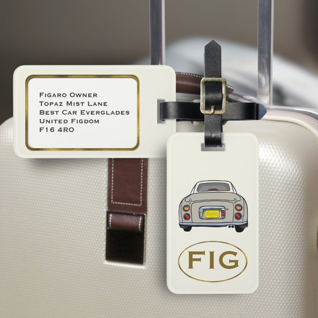 Etiqueta de Bagagem Figarations Monograma Topaz Mi (Fun topaz figgy luggage tag for your road trip adventures. Just add your initials & address details)