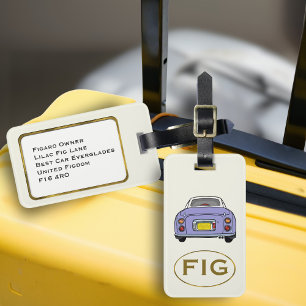 Etiqueta De Bagagem Figuras FIG Monograma Lilac Figaro Car