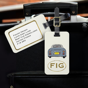 Etiqueta De Bagagem Figuras FIG Monogramas Lapis Cinza Figaro Car