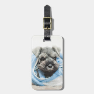 Etiqueta De Bagagem Filhote de cachorro após o banho