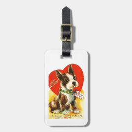 Etiqueta De Bagagem Filhote de cachorro bonito de Boston Terrier dos