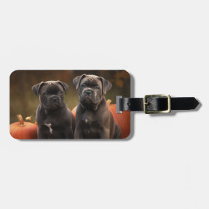 Etiqueta De Bagagem Filhote de Cane Corso Delícia de Outono Abóbora