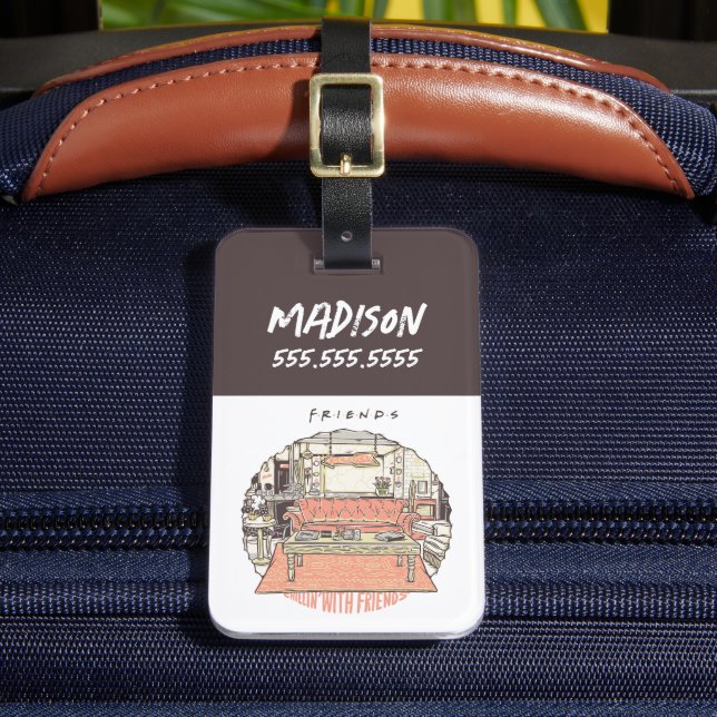 Etiqueta De Bagagem Filmando com Cartoon FRIENDS™ (Frente Insitu 2)