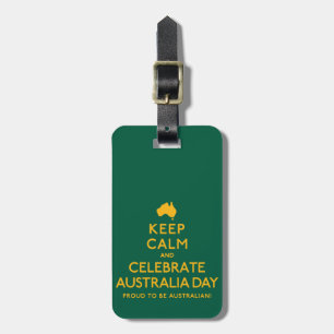 Etiqueta De Bagagem Fique calmo e Celebre o Dia da Austrália!