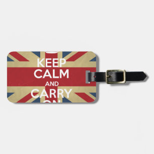 Etiqueta De Bagagem Fique Calmo E Continue.