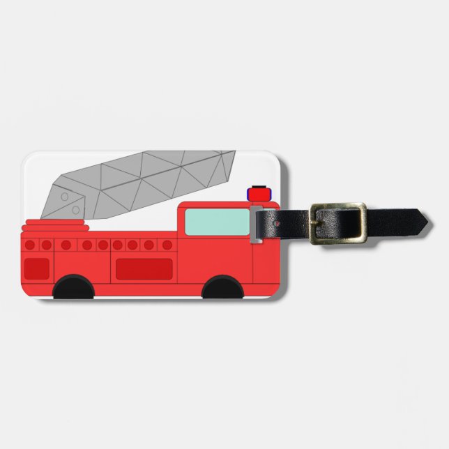 Etiqueta De Bagagem Firetruck vermelho bonito (Frente Horizontal)