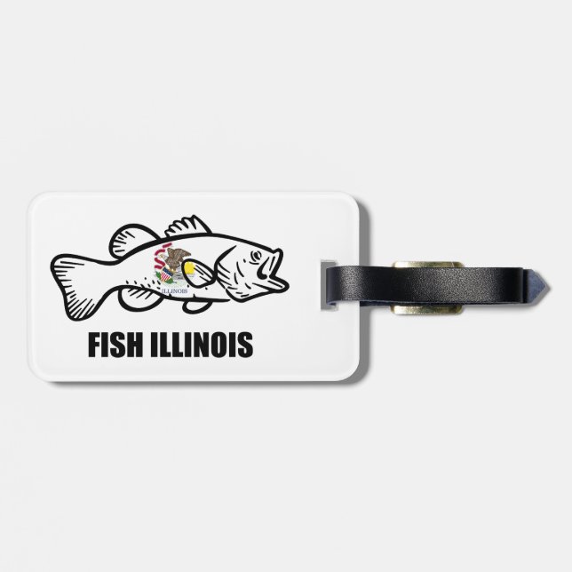 Etiqueta De Bagagem Fish Illinois Bass (Traseira Horizontal)