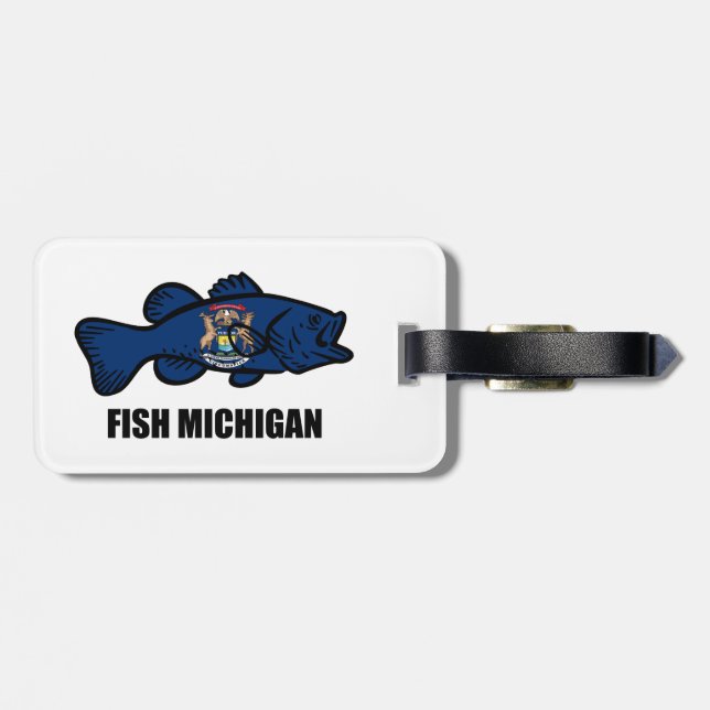 Etiqueta De Bagagem Fish Michigan (Traseira Horizontal)