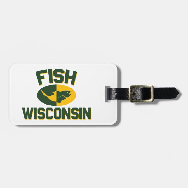 Etiqueta De Bagagem Fish Wisconsin (Frente Horizontal)