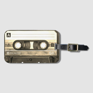 Etiqueta De Bagagem Fita Cassete Compacta Antiga Retro Vintage