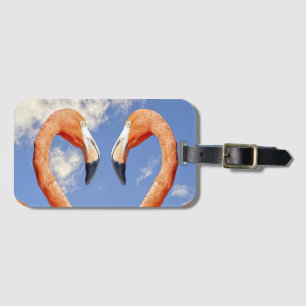 Etiqueta De Bagagem flamingo caribenho coração de amor
