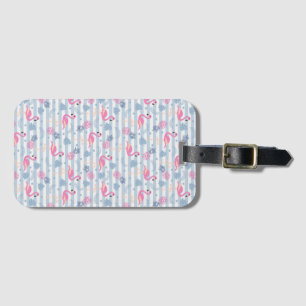 Etiqueta de Bagagem Flamingo - Cor-de-rosa e azul