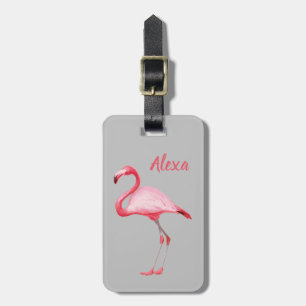 Etiqueta De Bagagem Flamingo, Pássaro Tropical Personalizado