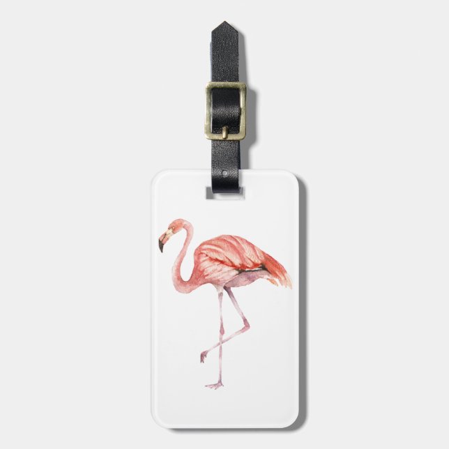 Etiqueta De Bagagem Flamingo Rosa (Frente Vertical)
