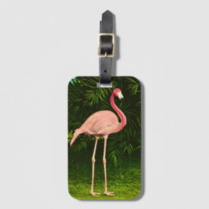 Etiqueta De Bagagem Flamingo Rosa Bela