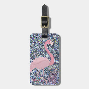 Etiqueta De Bagagem Flamingo Rosa Menina,Abacaxi,Brilho-Personalizado