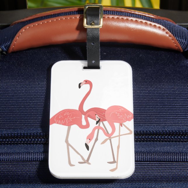Etiqueta De Bagagem Flamingo Trio (Frente Insitu 2)