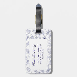 Etiqueta De Bagagem Fleur de Saison Blue and White Luggage Tag