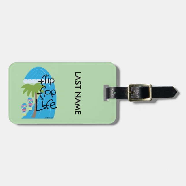Etiqueta de Bagagem Flip Flop Life (Frente Horizontal)
