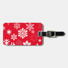 Etiqueta De Bagagem Flocos de neve brancos - Cor de fundo personalizáv