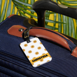 Etiqueta De Bagagem Flor Amarelo Desenho Personalizar