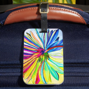 Etiqueta De Bagagem Flor colorida Rainbow gerbera